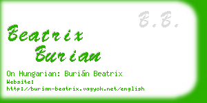 beatrix burian business card