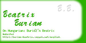 beatrix burian business card